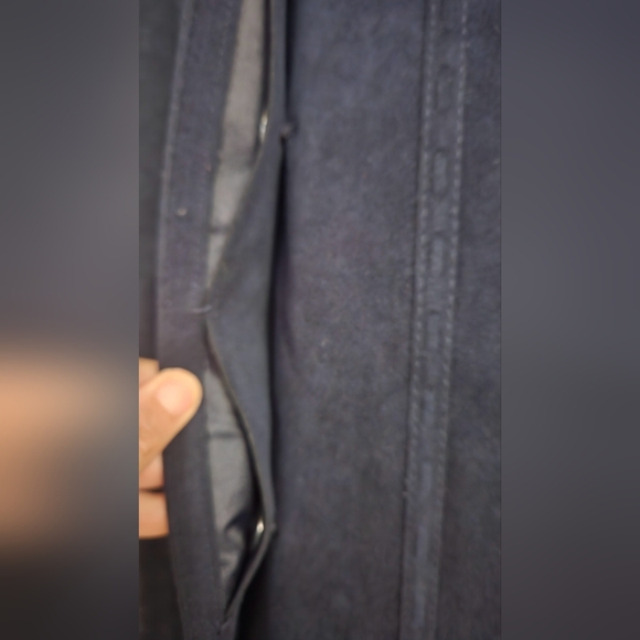 DEL MOD Al Cantara Vintage Navy Faux suede Long trench/dress coat.Size S/M - Picture 7 of 13